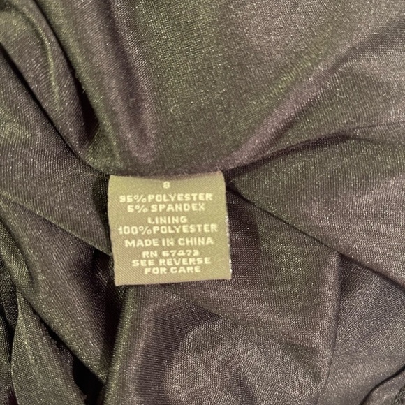 Taylor Black Gray Sleeveless Ruffle V-Neck Dress Elegant Workwear Size‎ 8 - Picture 5 of 5